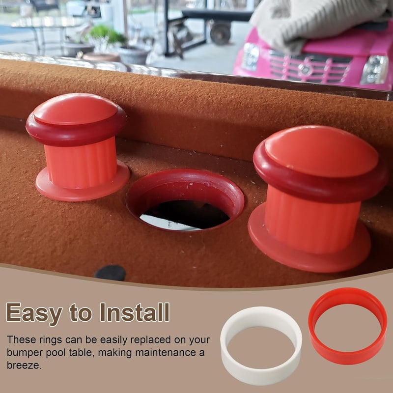 Batator Hole Liners for Bumper Pool Table Plastic Replacement Bumper Table Hole Rings Bumper Pool Game Table Parts Fit Inside Holes on Bumper Pool Tables Quiet & Protective Replacement Accessories - Image 5